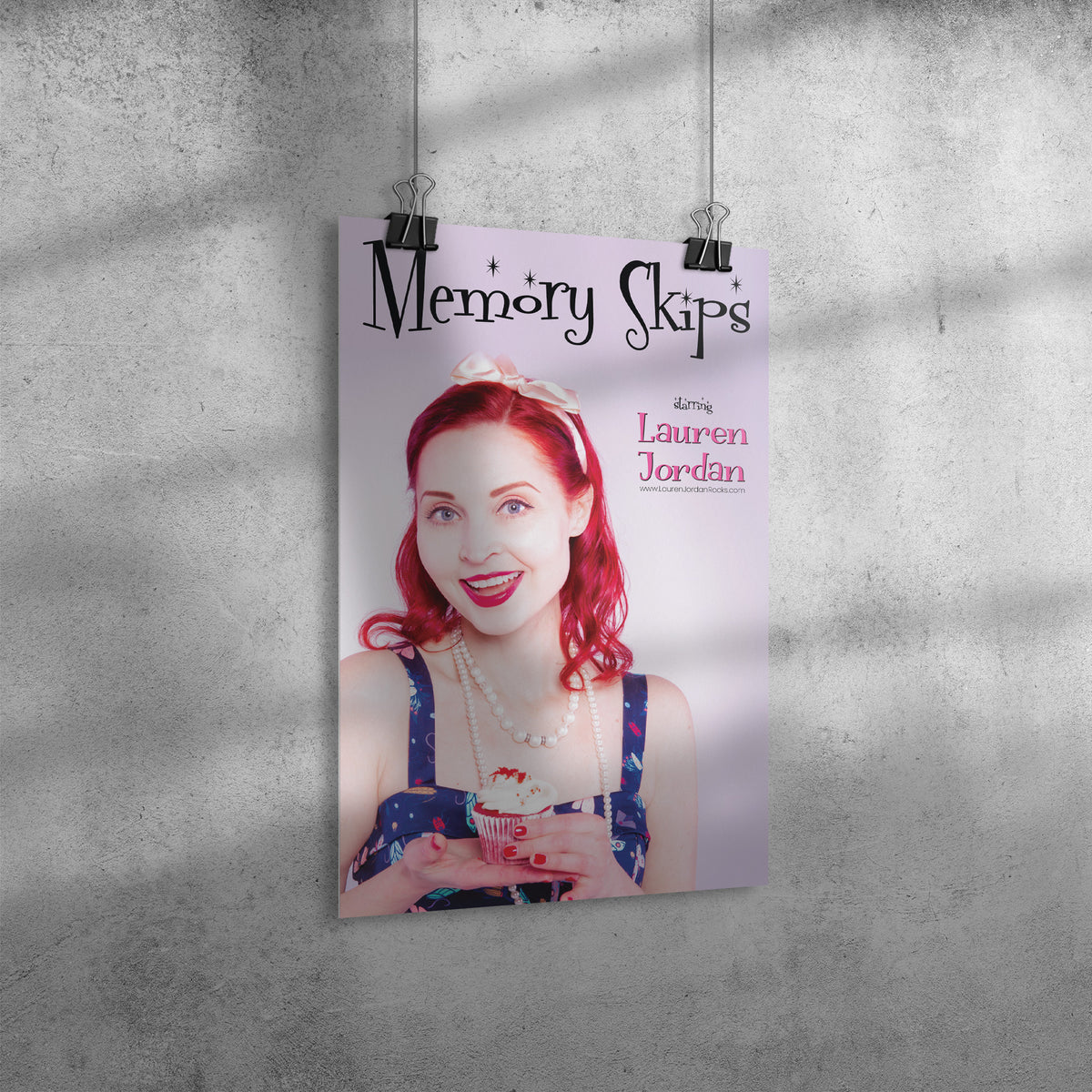 Lauren Jordan - Glam Rock - Vintage - Memory Skips - Poster - Mock-Up 1