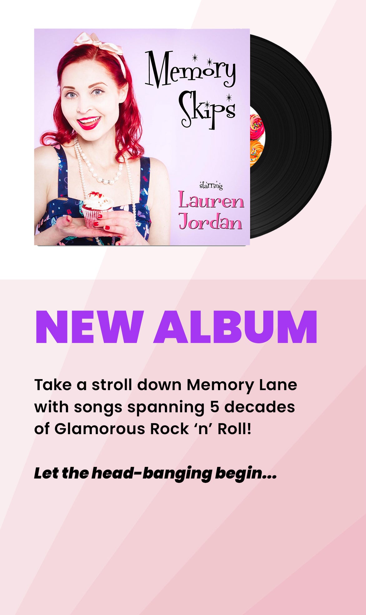 Lauren Jordan - Glam Rock - Vintage - Official Merchandise Shop - Mobile Album Header - Memory Skips