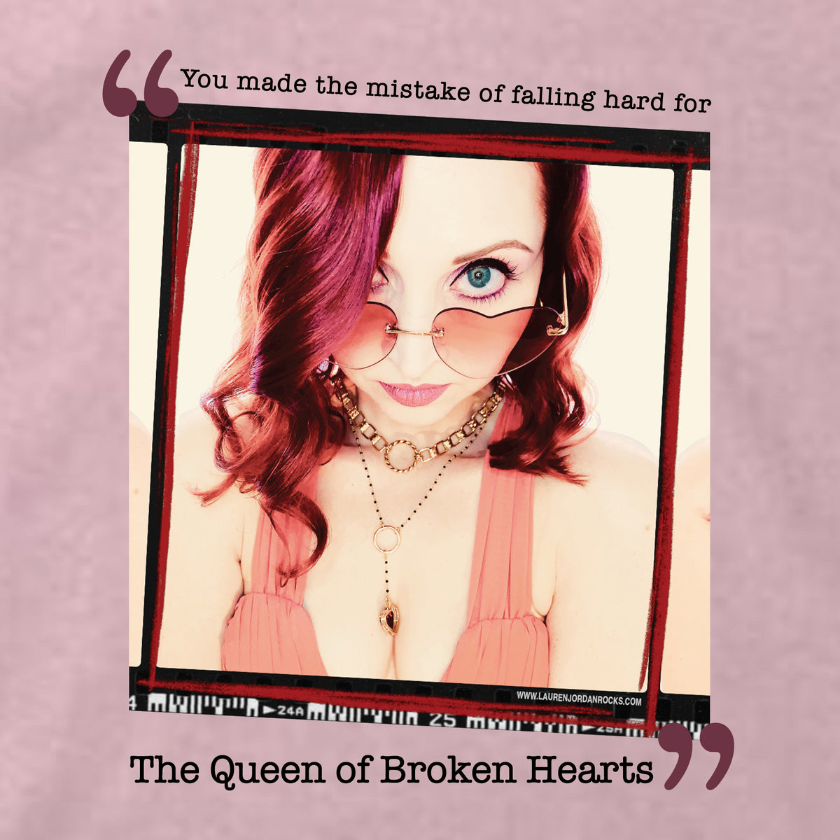 Lauren Jordan - Glam Rock - Vintage - Queen of Broken Hearts - Criminal Tee - Pink - Mock-up 2