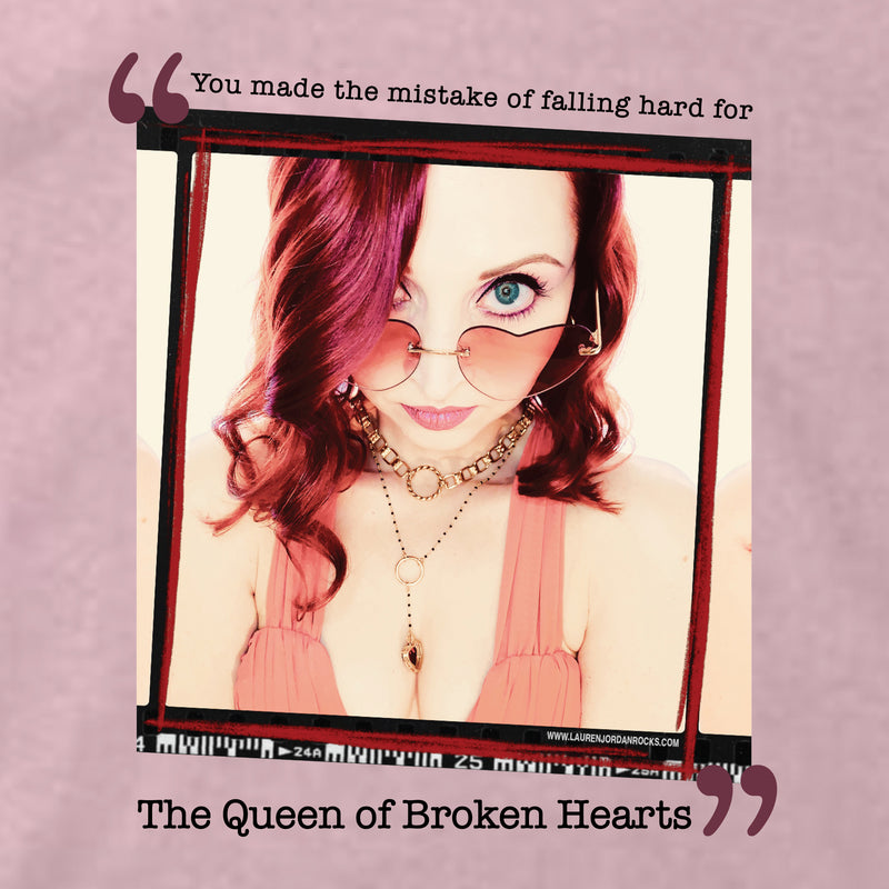 Lauren Jordan - Glam Rock - Vintage - Queen of Broken Hearts - Criminal Tee - Pink - Mock-up 2