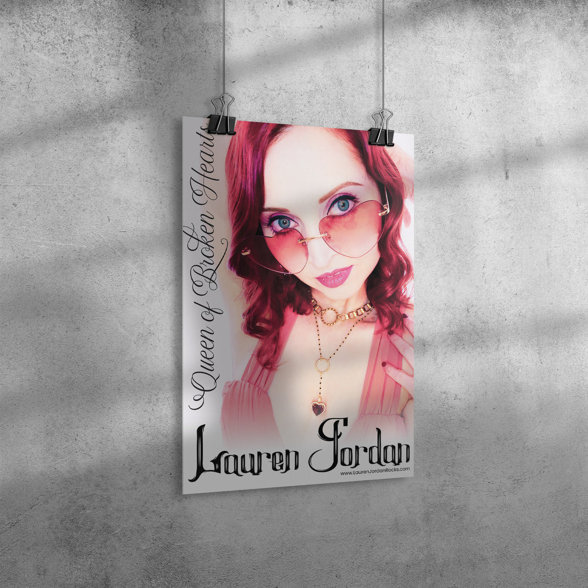 Lauren Jordan - Glam Rock - Vintage - Queen of Broken Hearts - Poster - Mock-Up 1