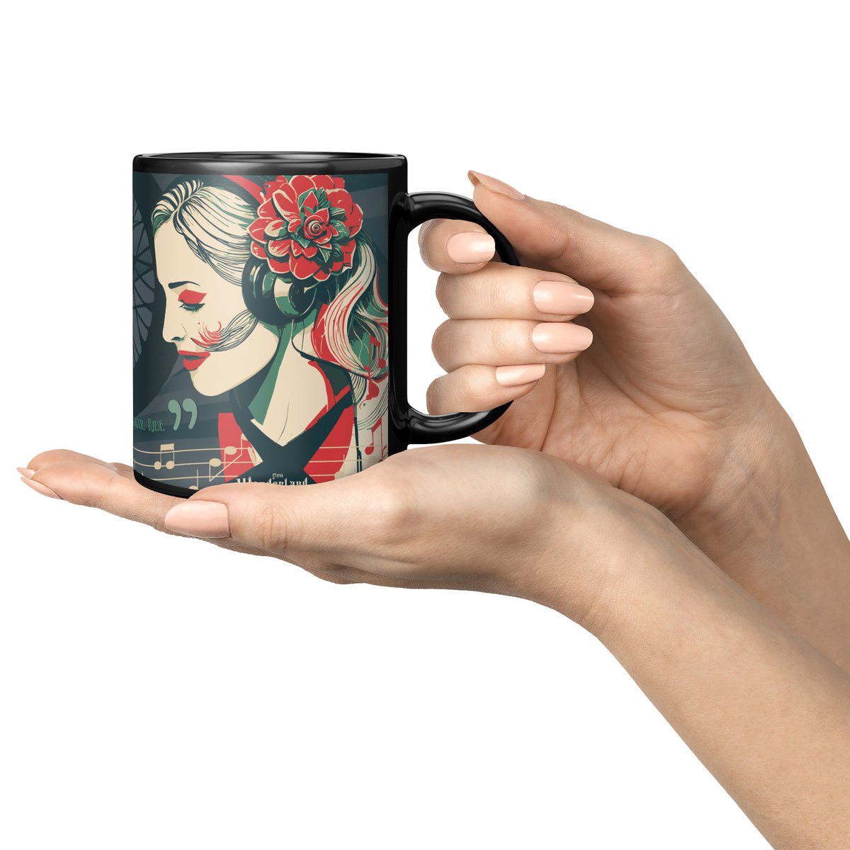 Lauren Jordan - Glam Rock - Vintage - Stereo Wonderland - Hard Whiskey Mug - Mock-up 4