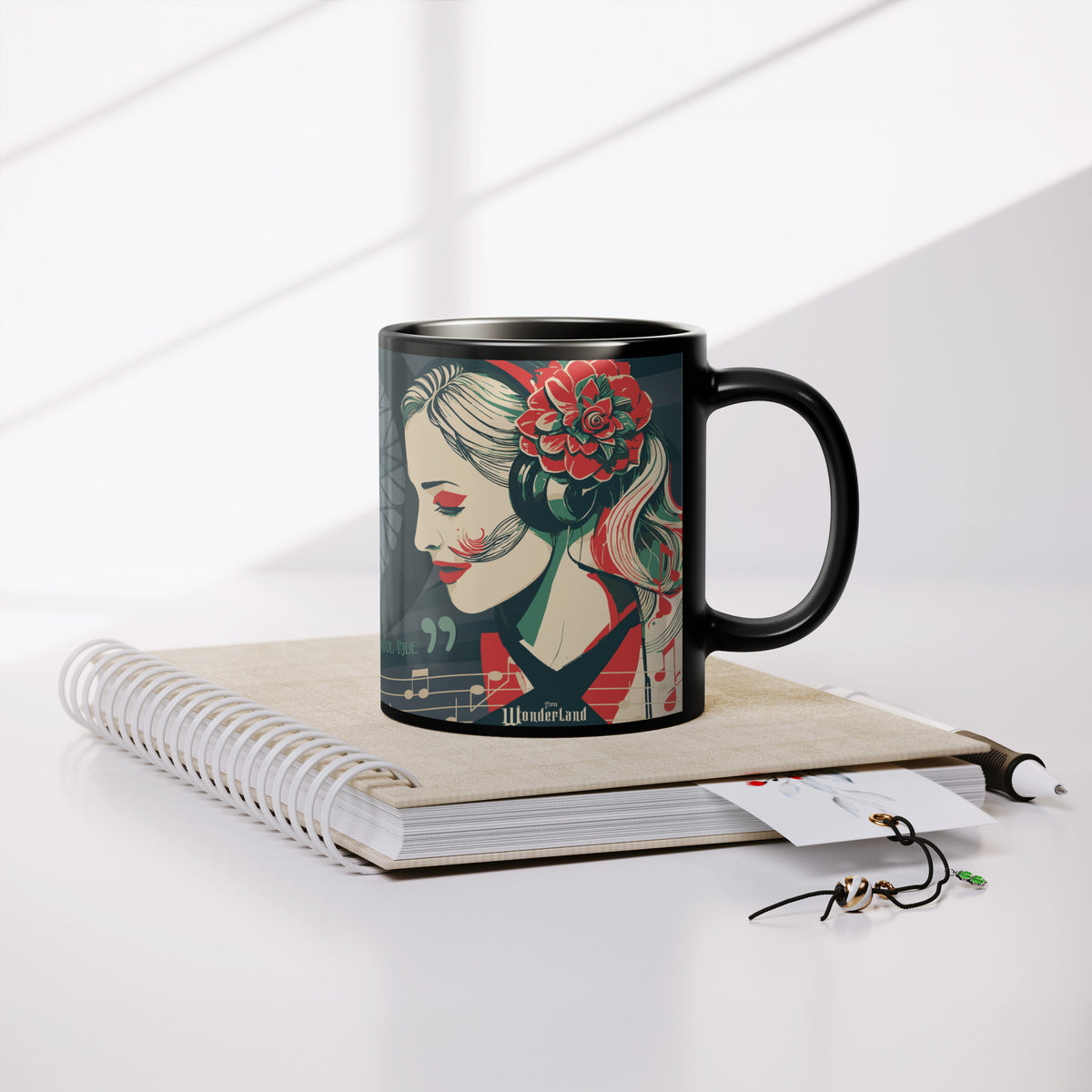 Lauren Jordan - Glam Rock - Vintage - Stereo Wonderland - Hard Whiskey Mug - Mock-up 5