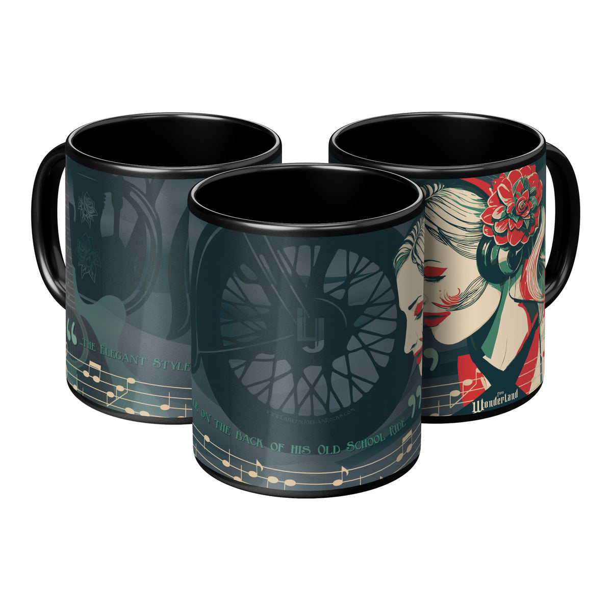 Lauren Jordan - Glam Rock - Vintage - Stereo Wonderland - Hard Whiskey Mug - Mock-up 9