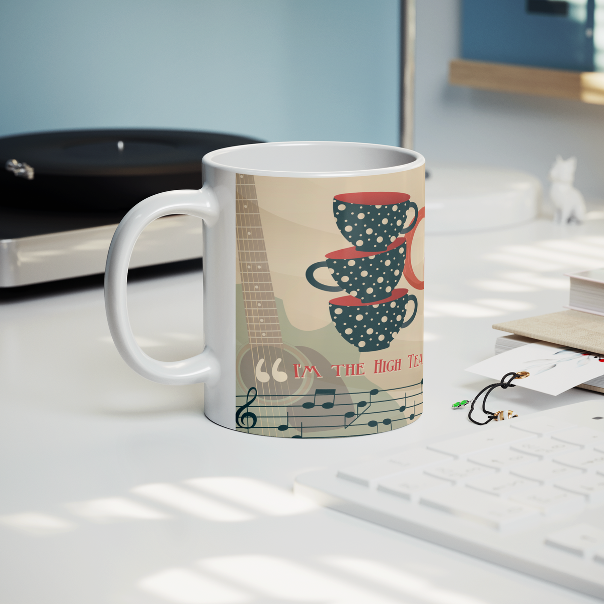 Lauren Jordan - Glam Rock - Vintage - Stereo Wonderland - High Tea Mug - Mock-up 10