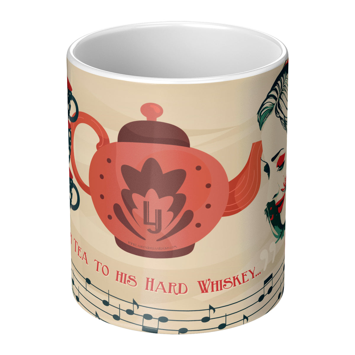Lauren Jordan - Glam Rock - Vintage - Stereo Wonderland - High Tea Mug - Mock-up 4