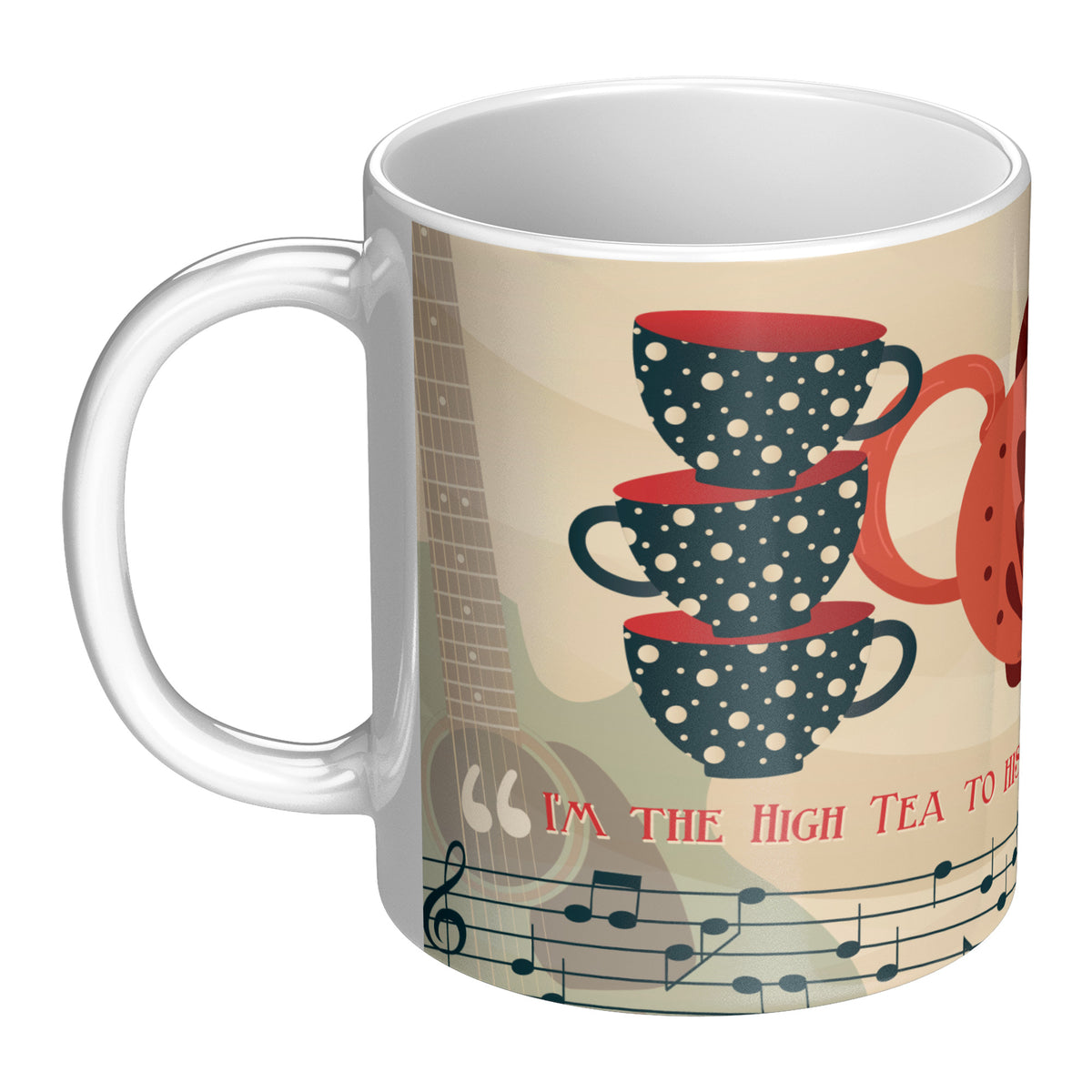 Lauren Jordan - Glam Rock - Vintage - Stereo Wonderland - High Tea Mug - Mock-up 5
