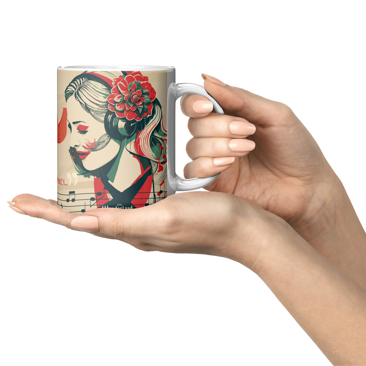 Lauren Jordan - Glam Rock - Vintage - Stereo Wonderland - High Tea Mug - Mock-up 6