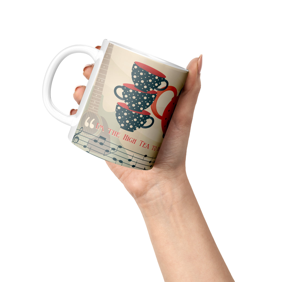 Lauren Jordan - Glam Rock - Vintage - Stereo Wonderland - High Tea Mug - Mock-up 7