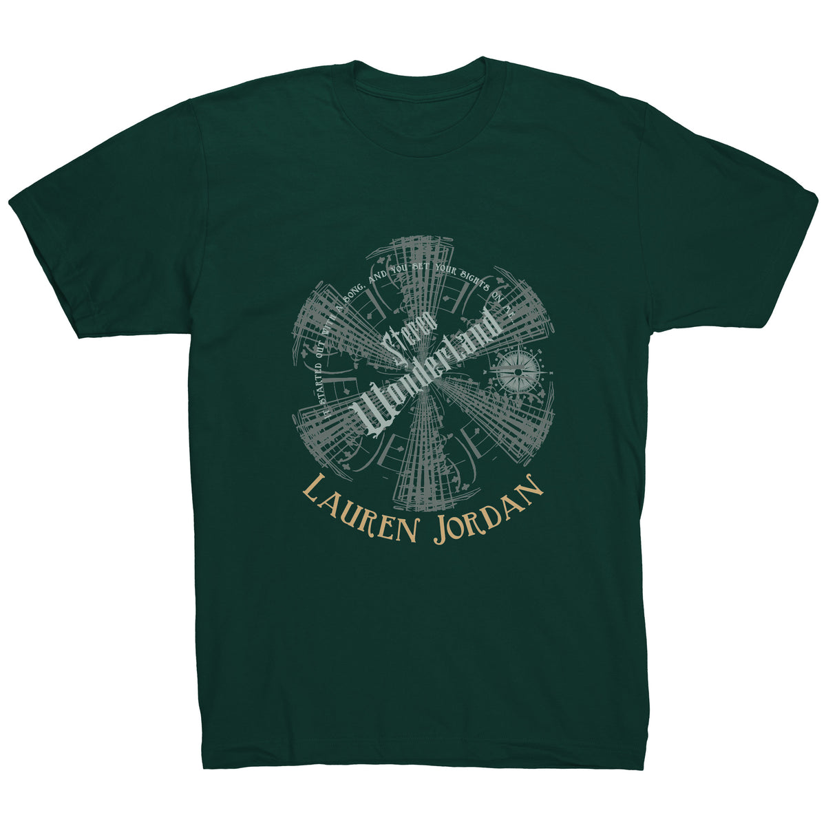 Lauren Jordan - Glam Rock - Stereo Wonderland - Man's Lyric Tee - Mock-Up - Forest