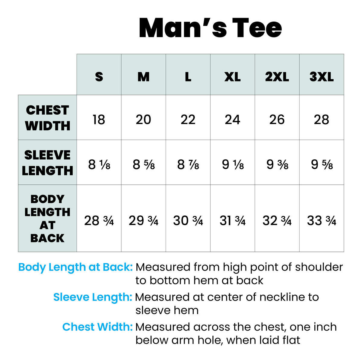 Lauren Jordan - Glam Rock - Vintage - Man's Tee - Size Chart