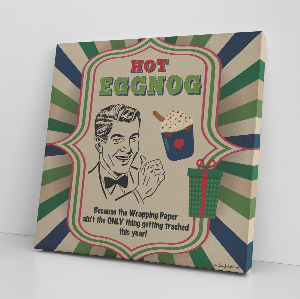 Lauren Jordan - Glam Rock - Vintage - Tea & Tele Tuesdays - Hot Eggnog - Canvas Art - Man - Mock-up 2