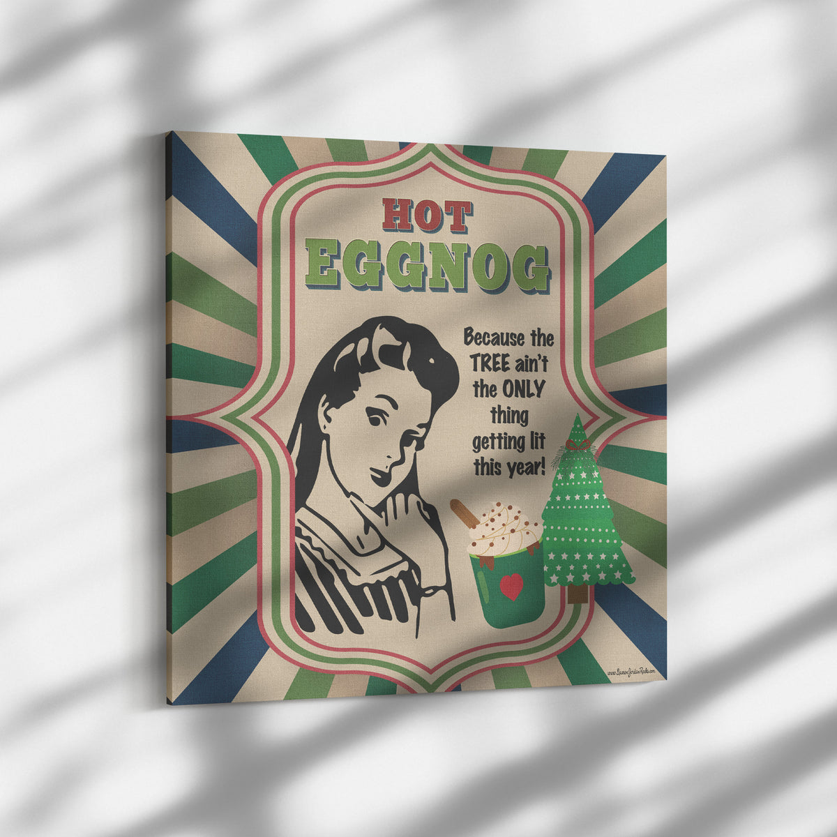 Lauren Jordan - Glam Rock - Vintage - Tea & Tele Tuesdays - HOT Eggnog - Canvas Art - Woman - Mock-up 3