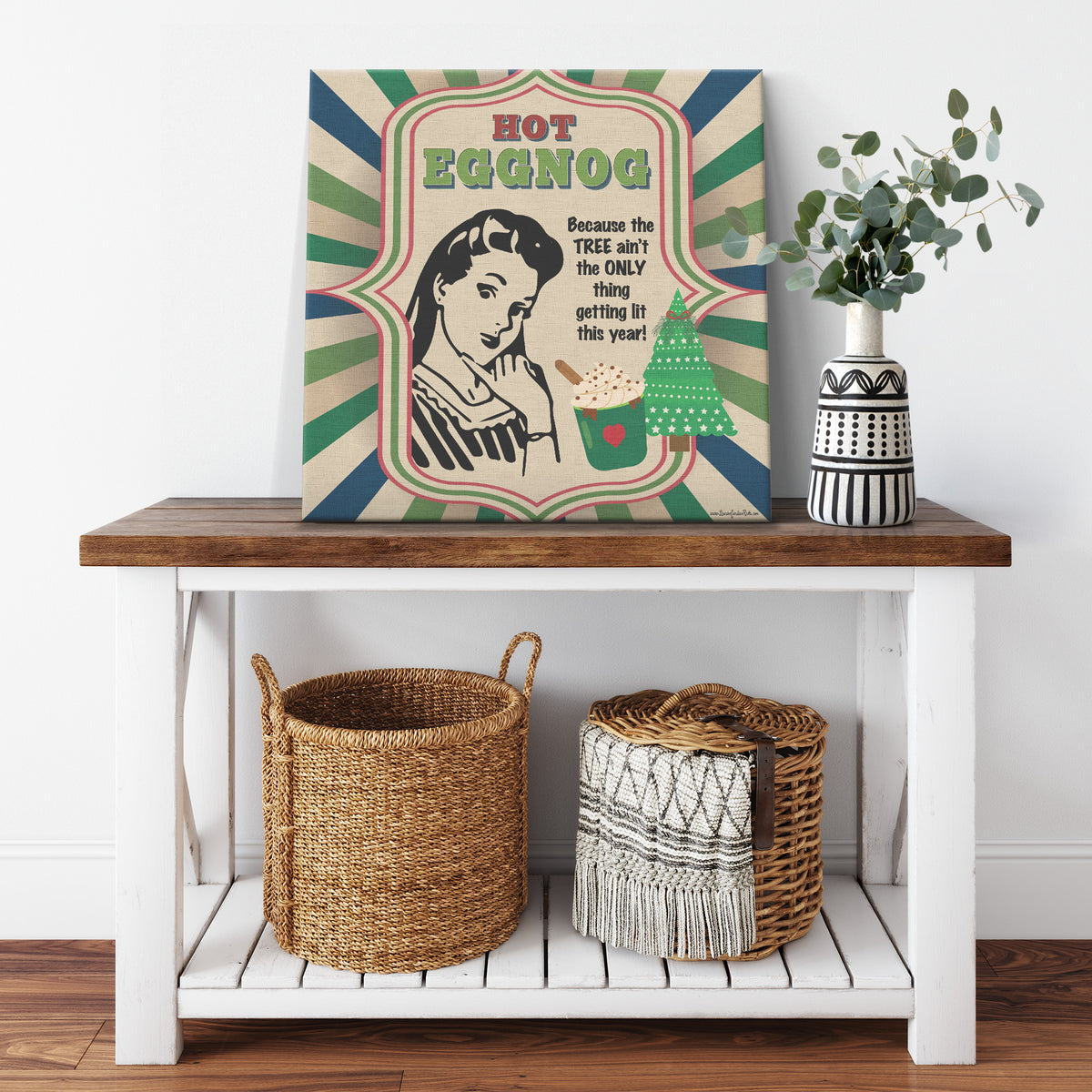 Lauren Jordan - Glam Rock - Vintage - Tea & Tele Tuesdays - HOT Eggnog - Canvas Art - Woman - Mock-up 5