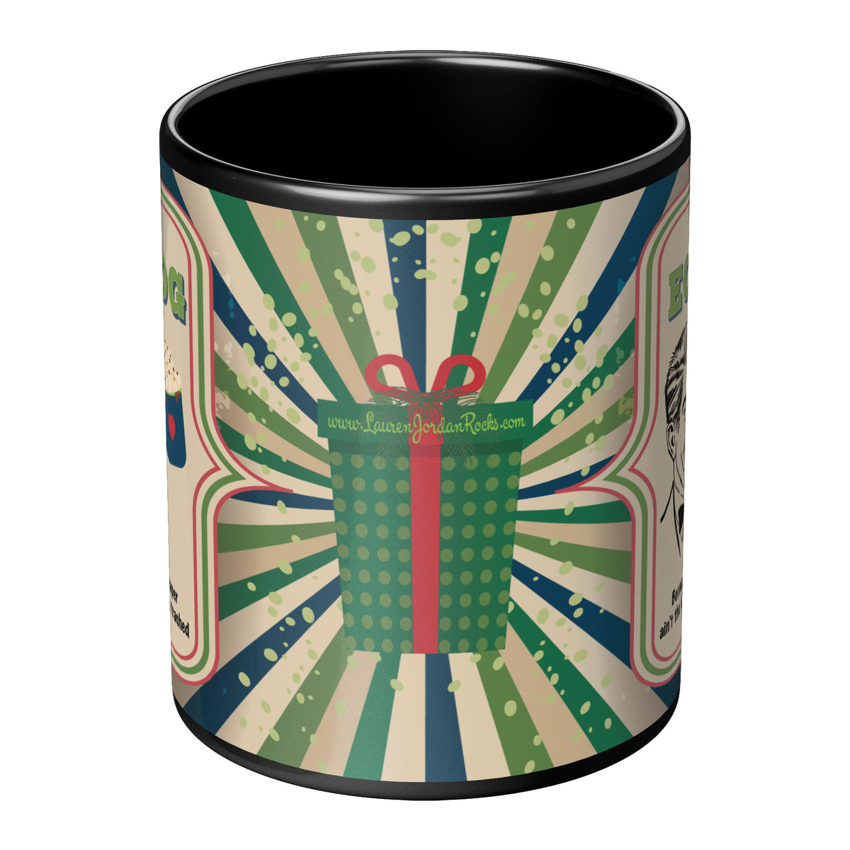 Lauren Jordan - Glam Rock - Vintage - Tea & Tele Tuesdays - Hot Eggnog - Mug - Man - Mock-up 1