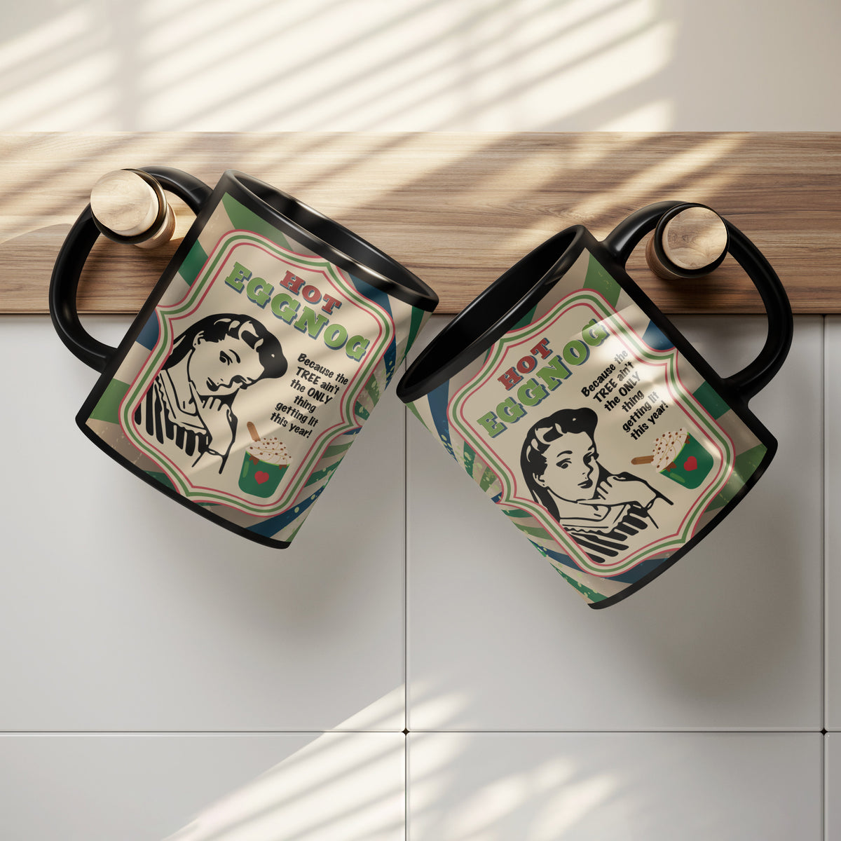 Lauren Jordan - Glam Rock - Vintage - Tea & Tele Tuesdays - Hot Eggnog - Mug - Woman - Mock-up 7