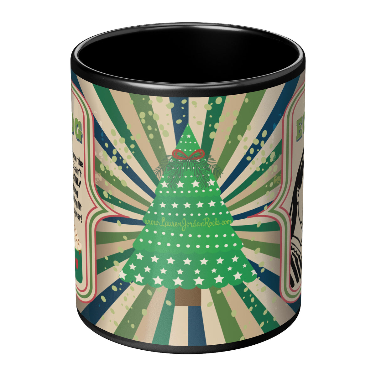 Lauren Jordan - Glam Rock - Vintage - Tea & Tele Tuesdays - Hot Eggnog - Mug - Woman - Mock-up 9
