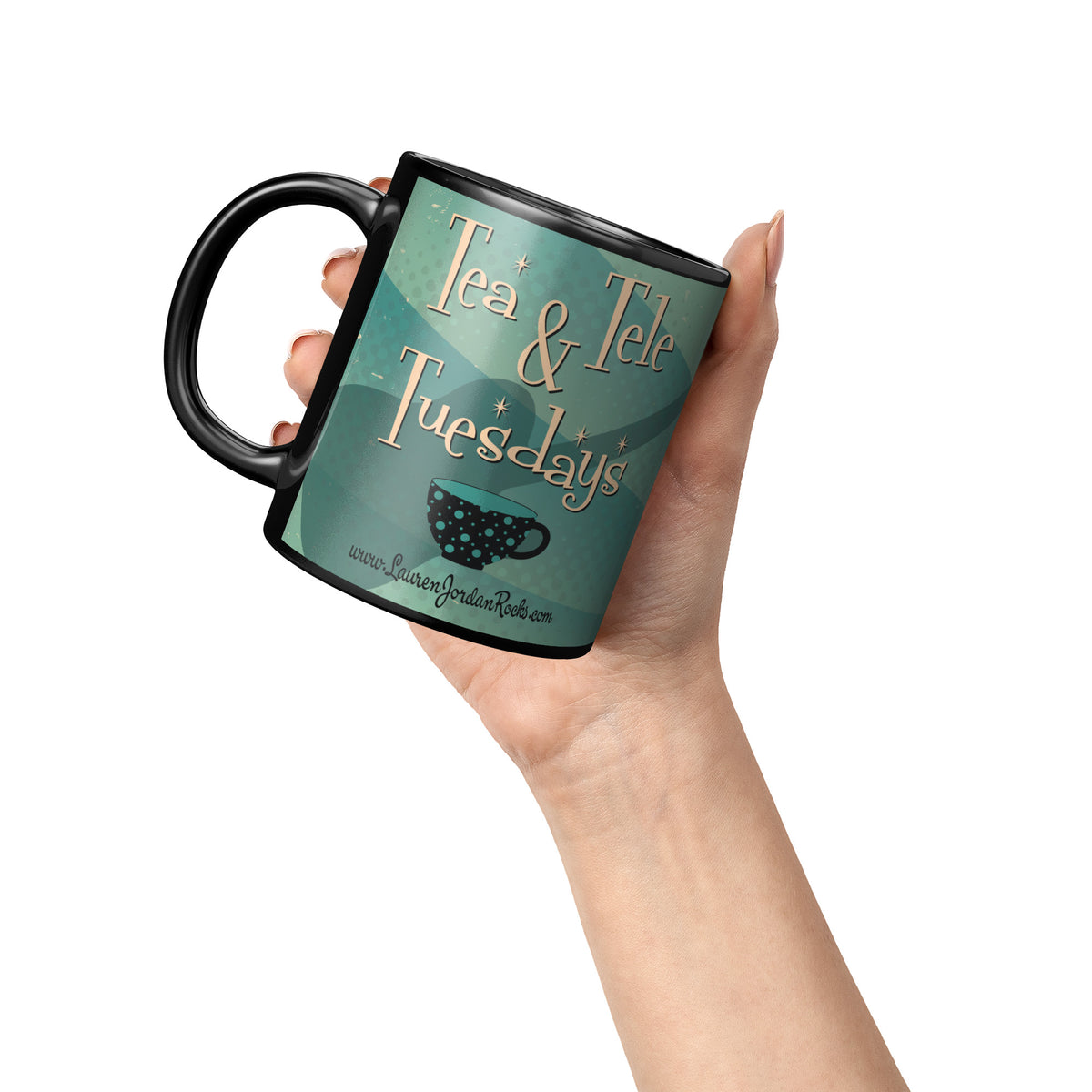Lauren Jordan - Glam Rock - Vintage - Tea & Tele Tuesdays - Mug - Mock-Up 6