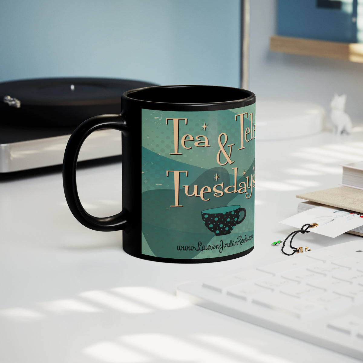 Lauren Jordan - Glam Rock - Vintage - Tea & Tele Tuesdays - Mug - Mock-Up 7