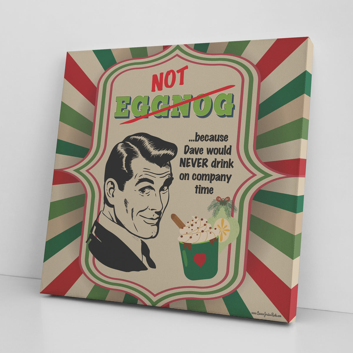Lauren Jordan - Glam Rock - Vintage - Tea & Tele Tuesdays - Not Eggnog - Canvas Art - Man - Mock-up 2
