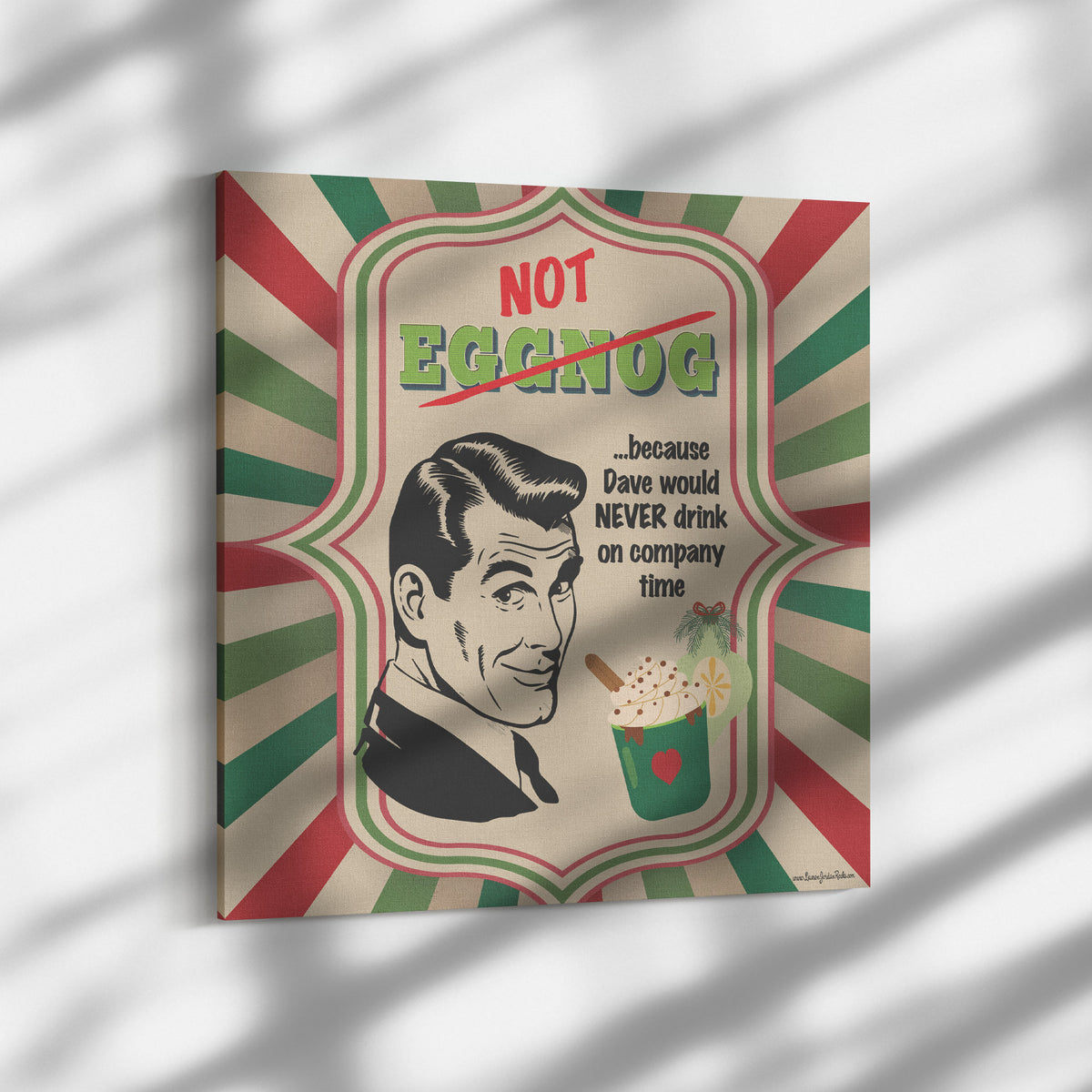 Lauren Jordan - Glam Rock - Vintage - Tea & Tele Tuesdays - Not Eggnog - Canvas Art - Man - Mock-up 3