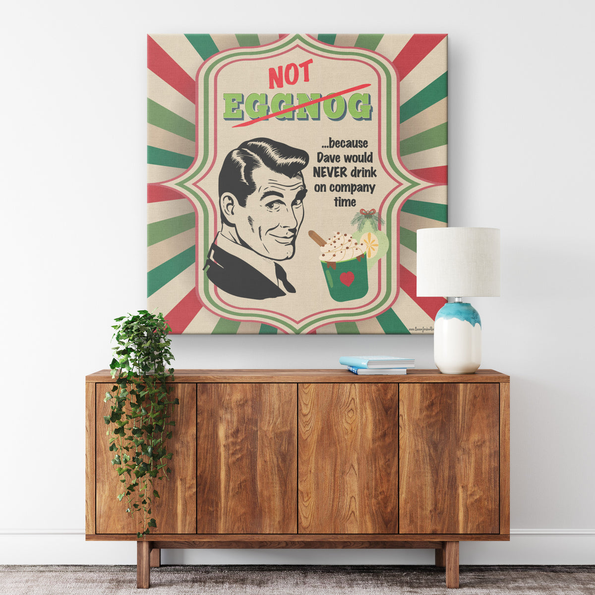 Lauren Jordan - Glam Rock - Vintage - Tea & Tele Tuesdays - Not Eggnog - Canvas Art - Man - Mock-up 4