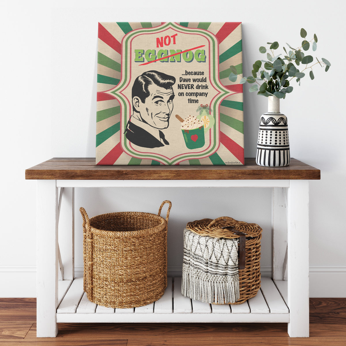 Lauren Jordan - Glam Rock - Vintage - Tea & Tele Tuesdays - Not Eggnog - Canvas Art - Man - Mock-up 5