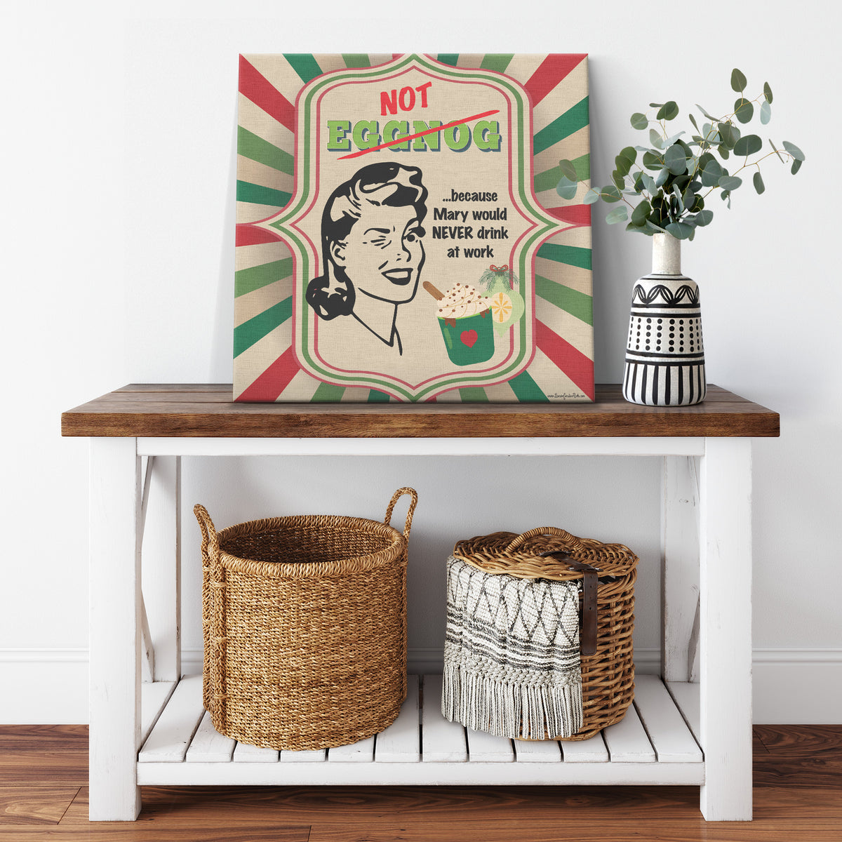 Lauren Jordan - Glam Rock - Vintage - Tea & Tele Tuesdays - Not Eggnog - Canvas Art - Woman - Mock-up 2