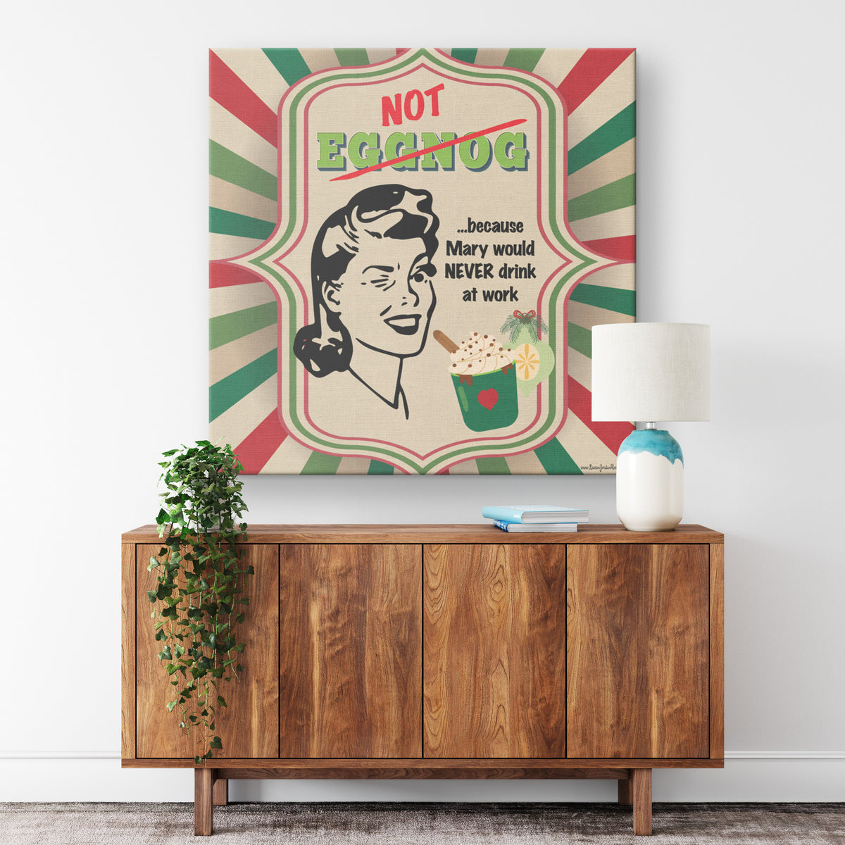 Lauren Jordan - Glam Rock - Vintage - Tea & Tele Tuesdays - Not Eggnog - Canvas Art - Woman - Mock-up 3