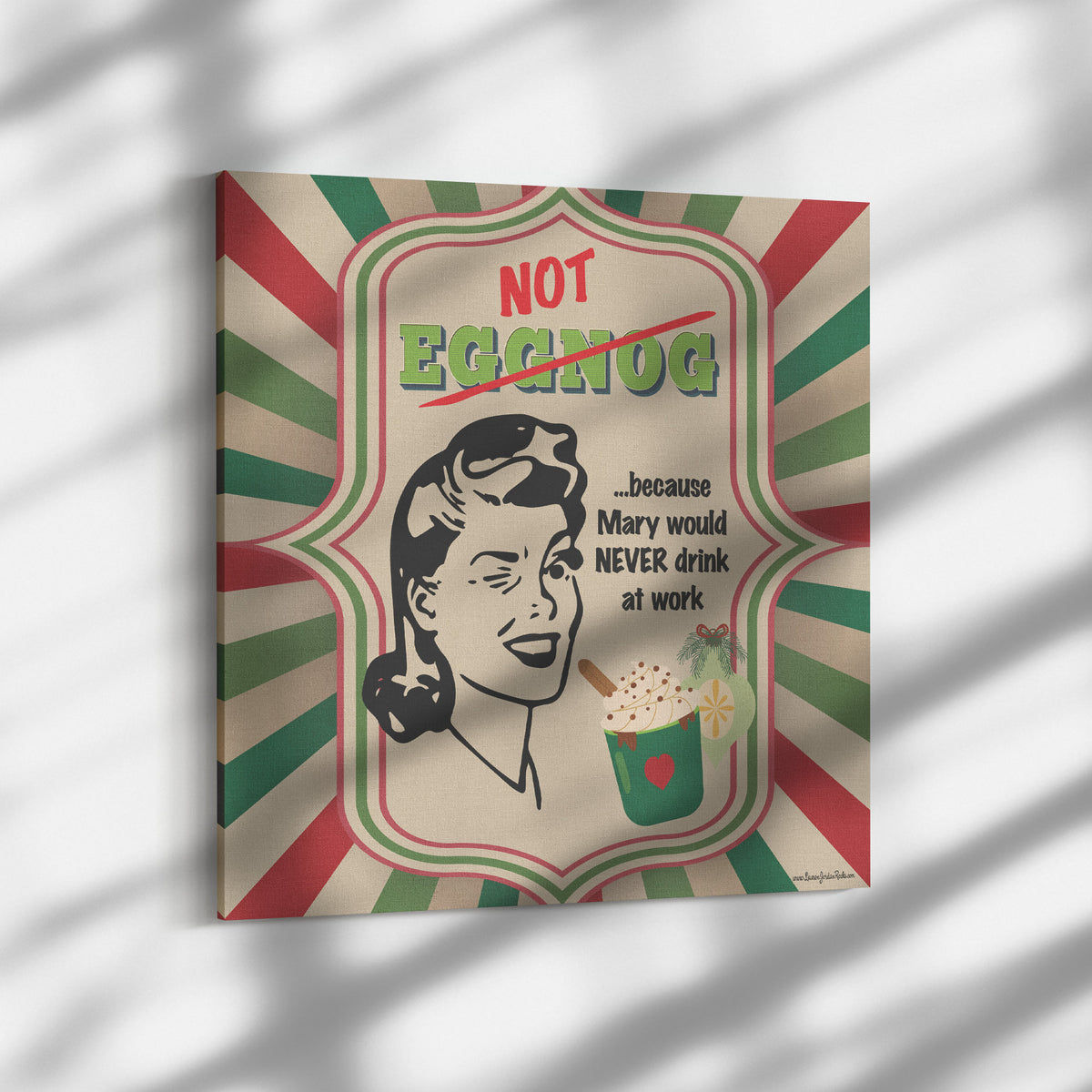 Lauren Jordan - Glam Rock - Vintage - Tea & Tele Tuesdays - Not Eggnog - Canvas Art - Woman - Mock-up 4