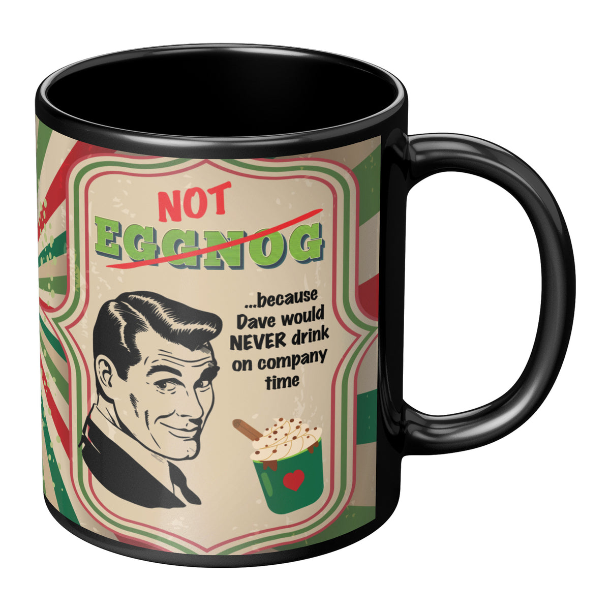 Lauren Jordan - Glam Rock - Vintage - Tea & Tele Tuesdays - Not Eggnog - Mug - Man - Mock-up 1