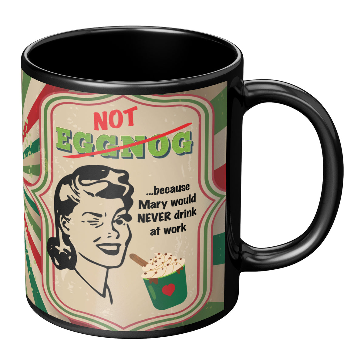Lauren Jordan - Glam Rock - Vintage - Tea & Tele Tuesdays - Not Eggnog - Mug - Woman - Mock-up 2
