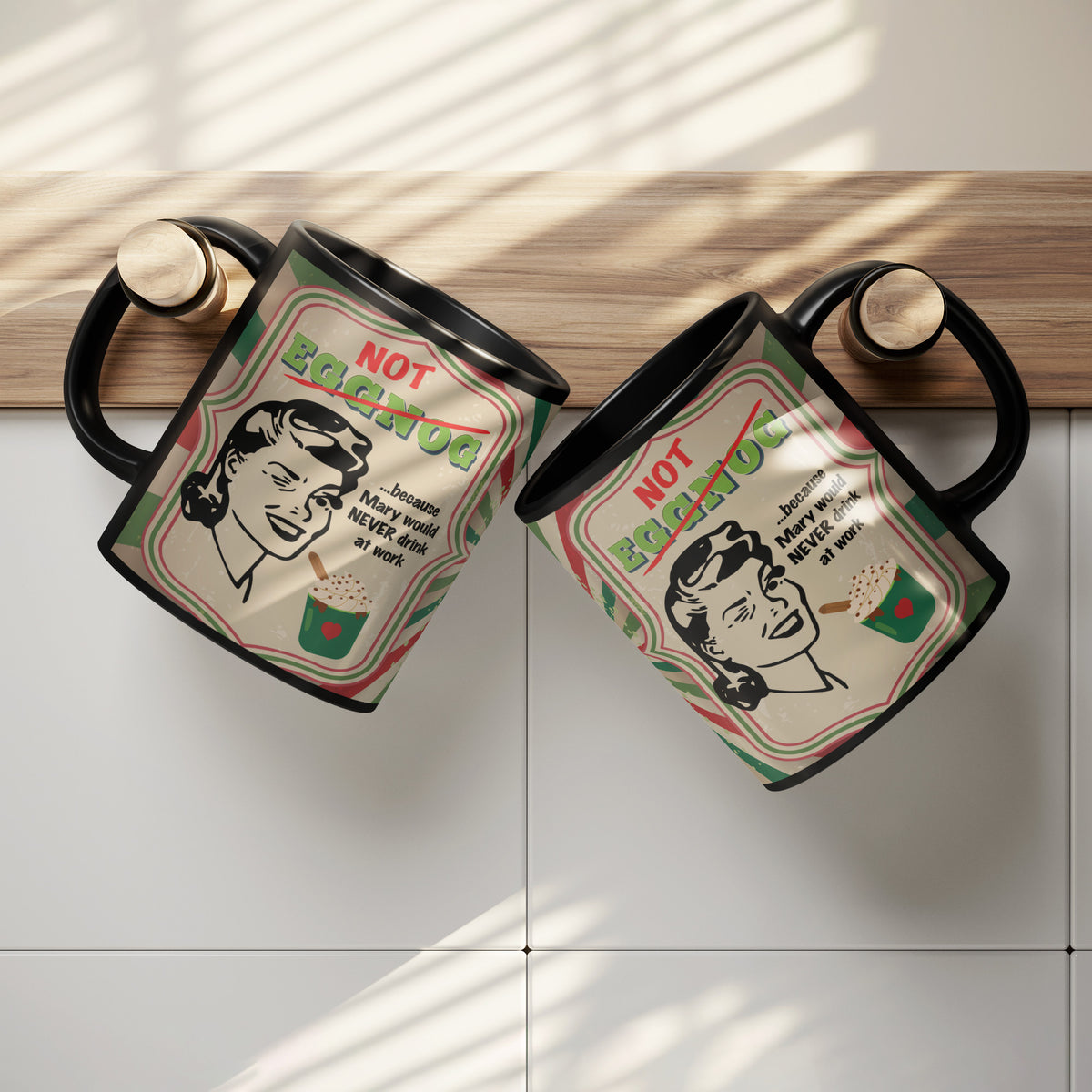 Lauren Jordan - Glam Rock - Vintage - Tea & Tele Tuesdays - Not Eggnog - Mug - Woman - Mock-up 7