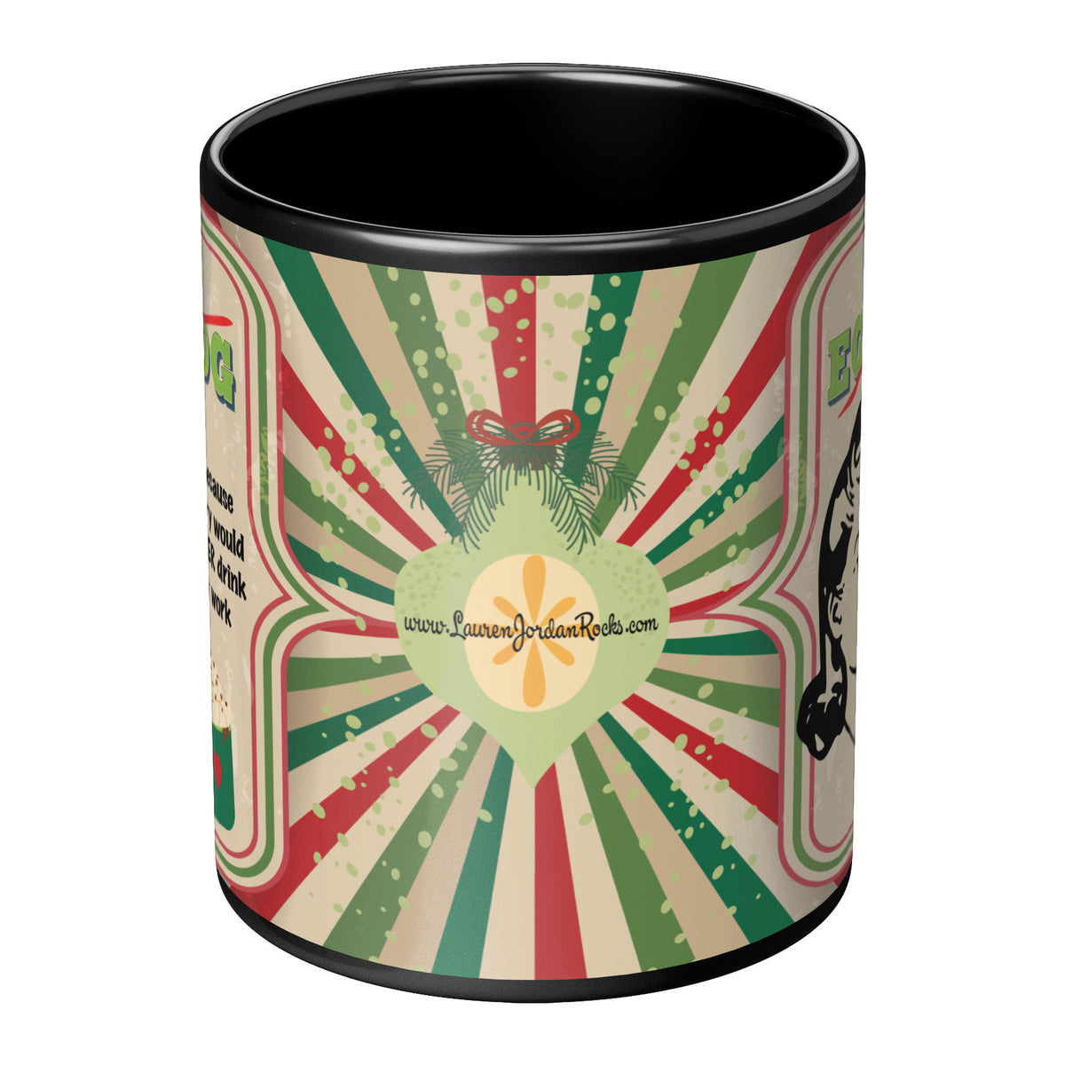 Lauren Jordan - Glam Rock - Vintage - Tea & Tele Tuesdays - Not Eggnog - Mug - Woman - Mock-up 9