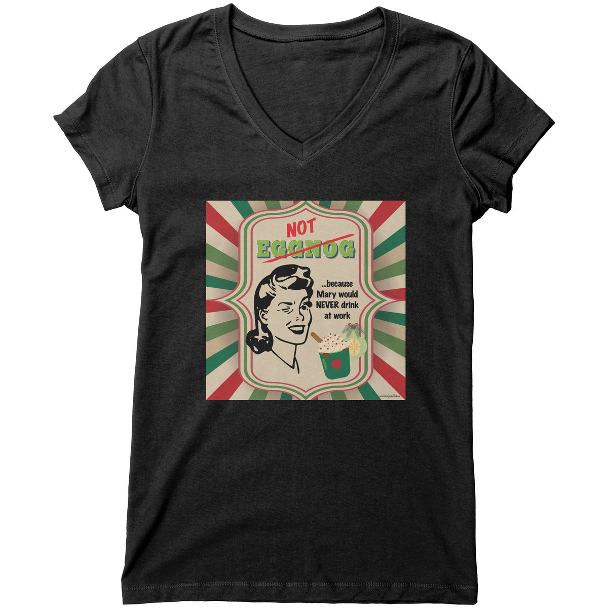 Lauren Jordan - Glam Rock - Vintage - Tea & Tele Tuesdays - Not Eggnog - Woman's Tee - Red - Mock-up