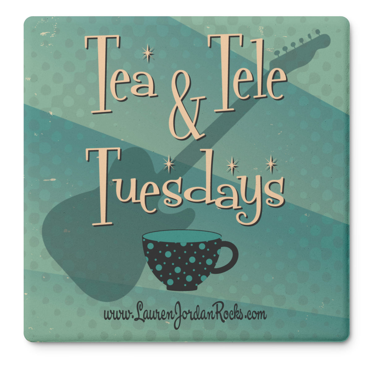 Lauren Jordan - Glam Rock - Vintage - Tea & Tele Tuesdays - Stone Coasters - Mock-Up 1