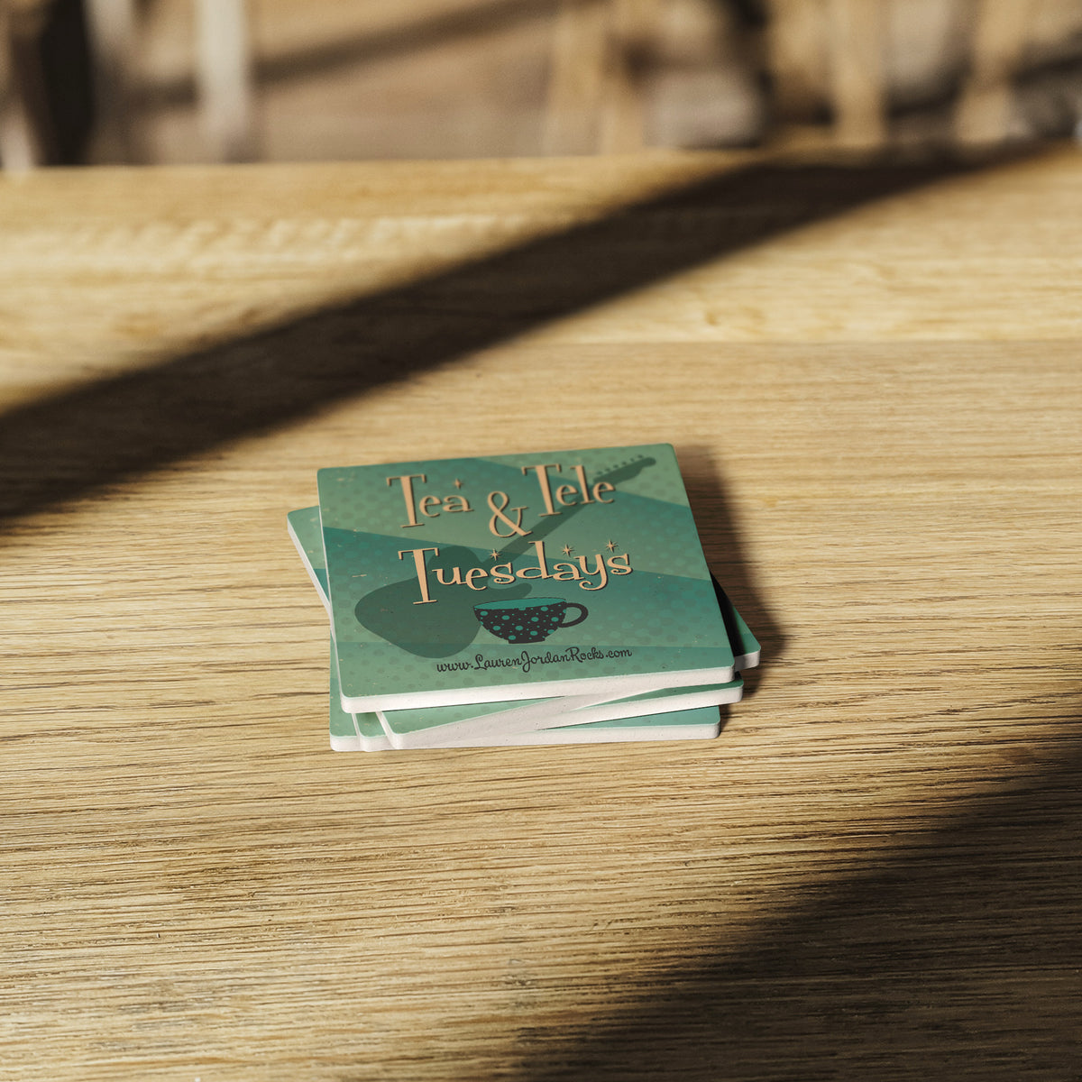 Lauren Jordan - Glam Rock - Vintage - Tea & Tele Tuesdays - Stone Coasters - Mock-Up 4