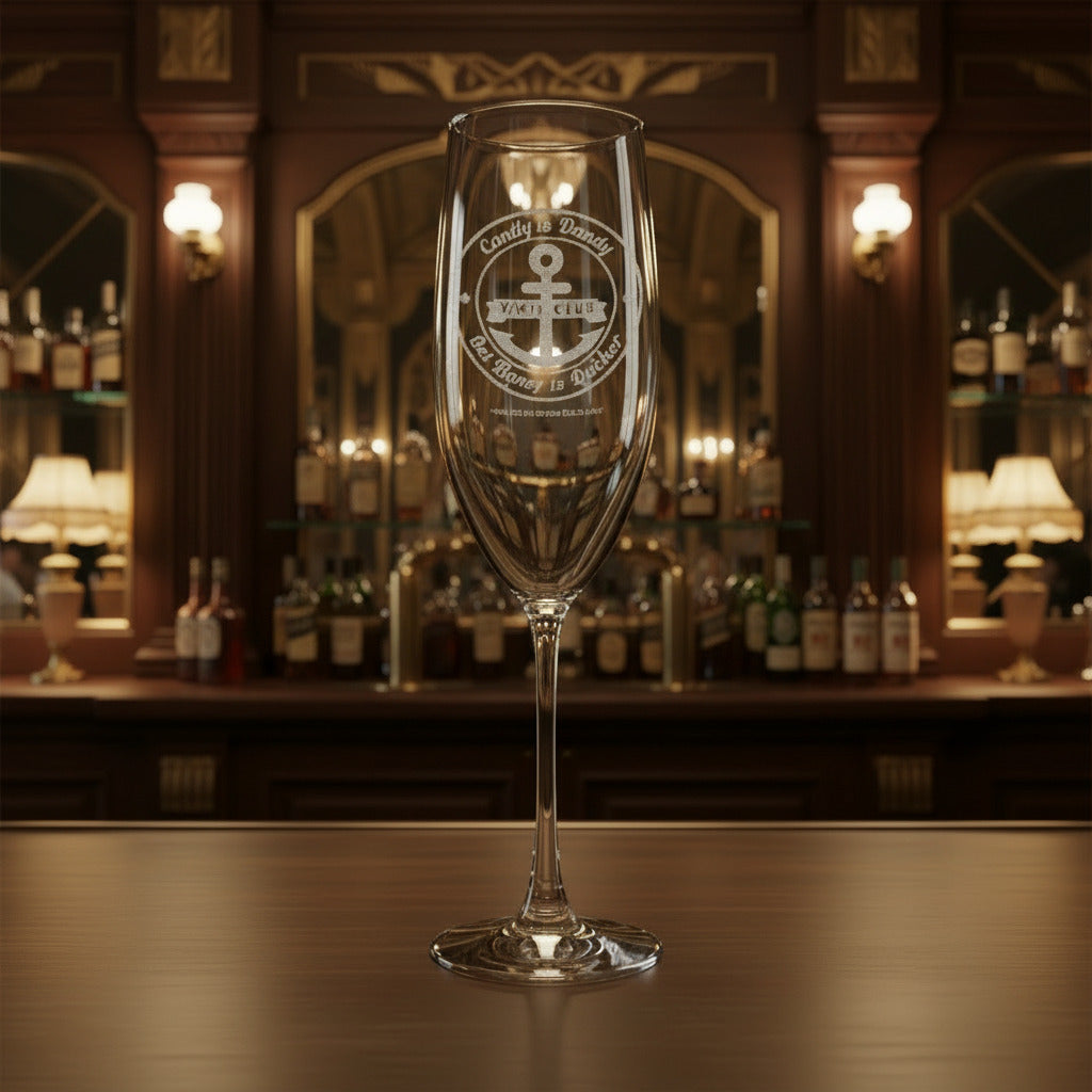 Lauren Jordan - Glam Rock - Vintage - The Boardwalk - Engraved Champagne Glass - Mock-up 1